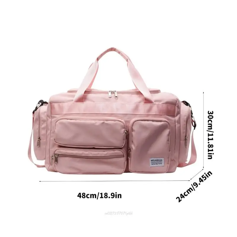 X5XA حقيبة قاعة رياضة رياضية قابلة للطي حقيبة سفر واق من المطر تحمل على حقائب عطلة نهاية الأسبوع للنساء الفتيات مقاوم للماء بين #6