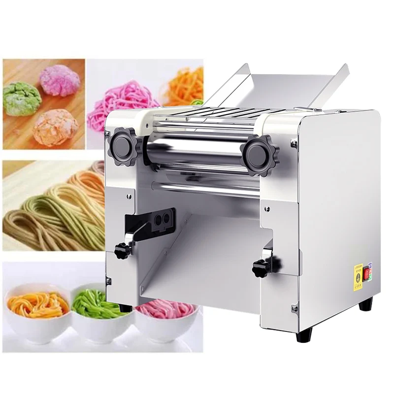 

Commercial Electric Dough Skin Noodles Pasta Maker Machine Roller sheeter with Two Blades Home Kitchen Use