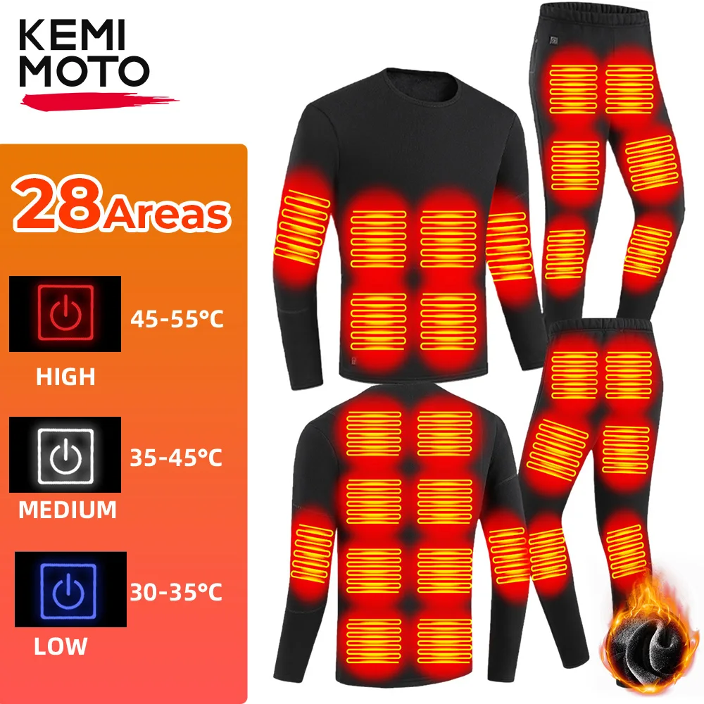 

Winter Heated Underwear 28 Heating Areas Suit Men Women Warm Thermal USB Soft Cotton Outdoor Moto Riding Skiing Fishing