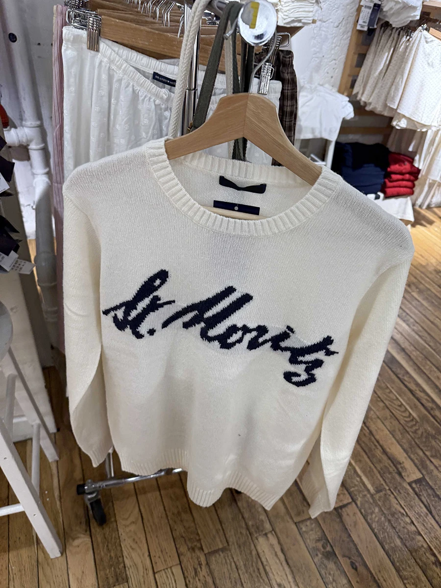 Maglione lavorato a maglia con grafica a lettera donna autunno nuovo girocollo manica lunga pullover maglioni stile preppy maglione casual allentato