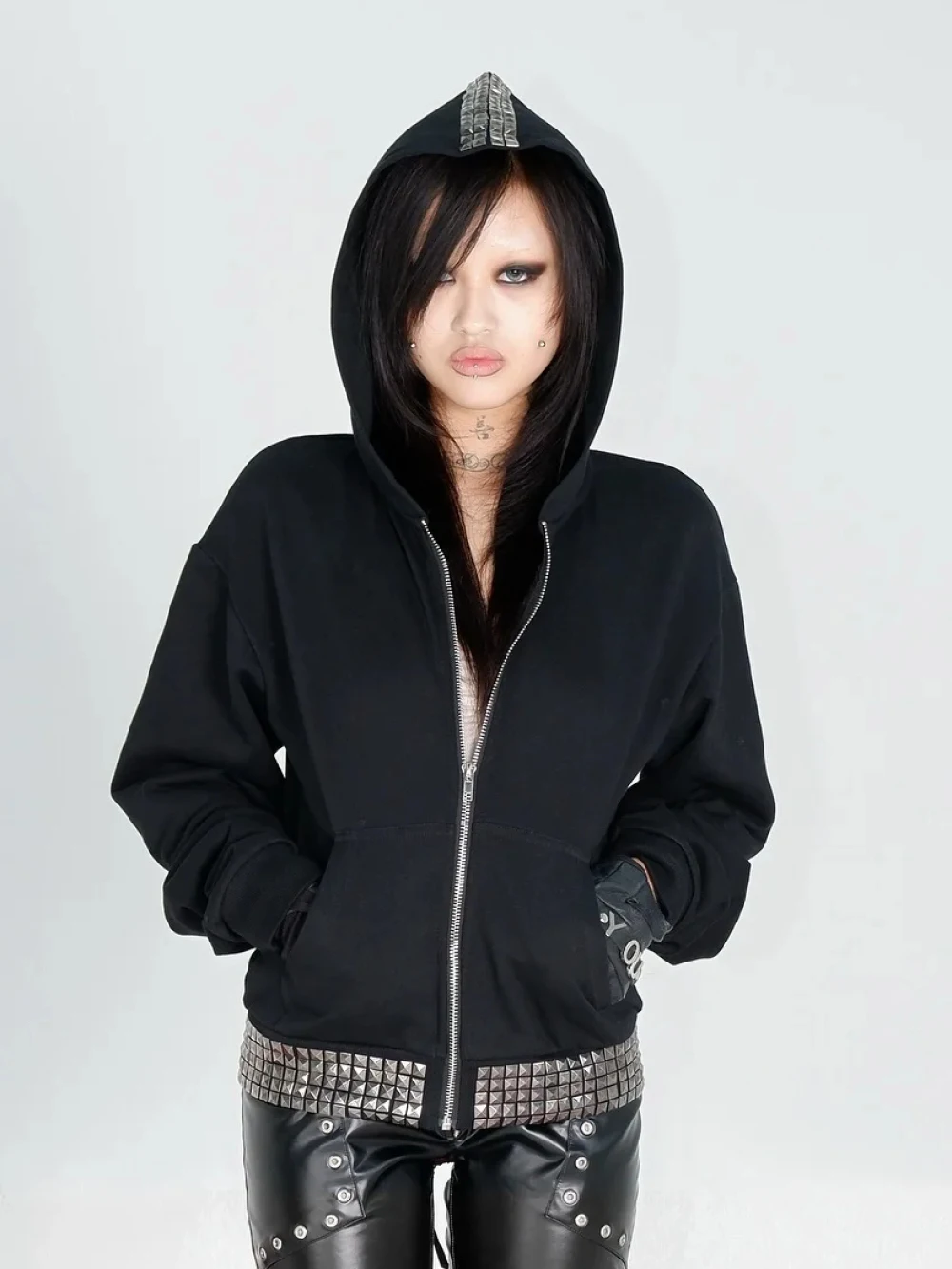 2025, neuer Y2K-Kreuz, Heißprägung, Modetrend, Strickjacke, Kapuzenpullover, Unisex, personalisierter Punk-Hoodie