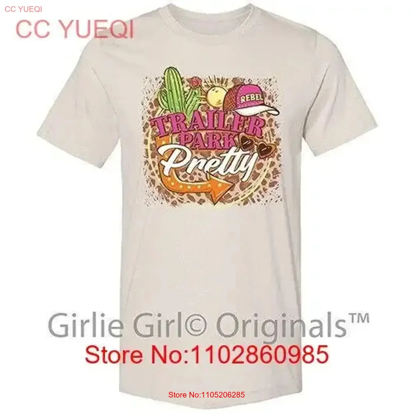 

Футболка LM Trailer Park Pretty 175, винтажная стираная дышащая эластичная модная футболка для повседневной носки, удобный