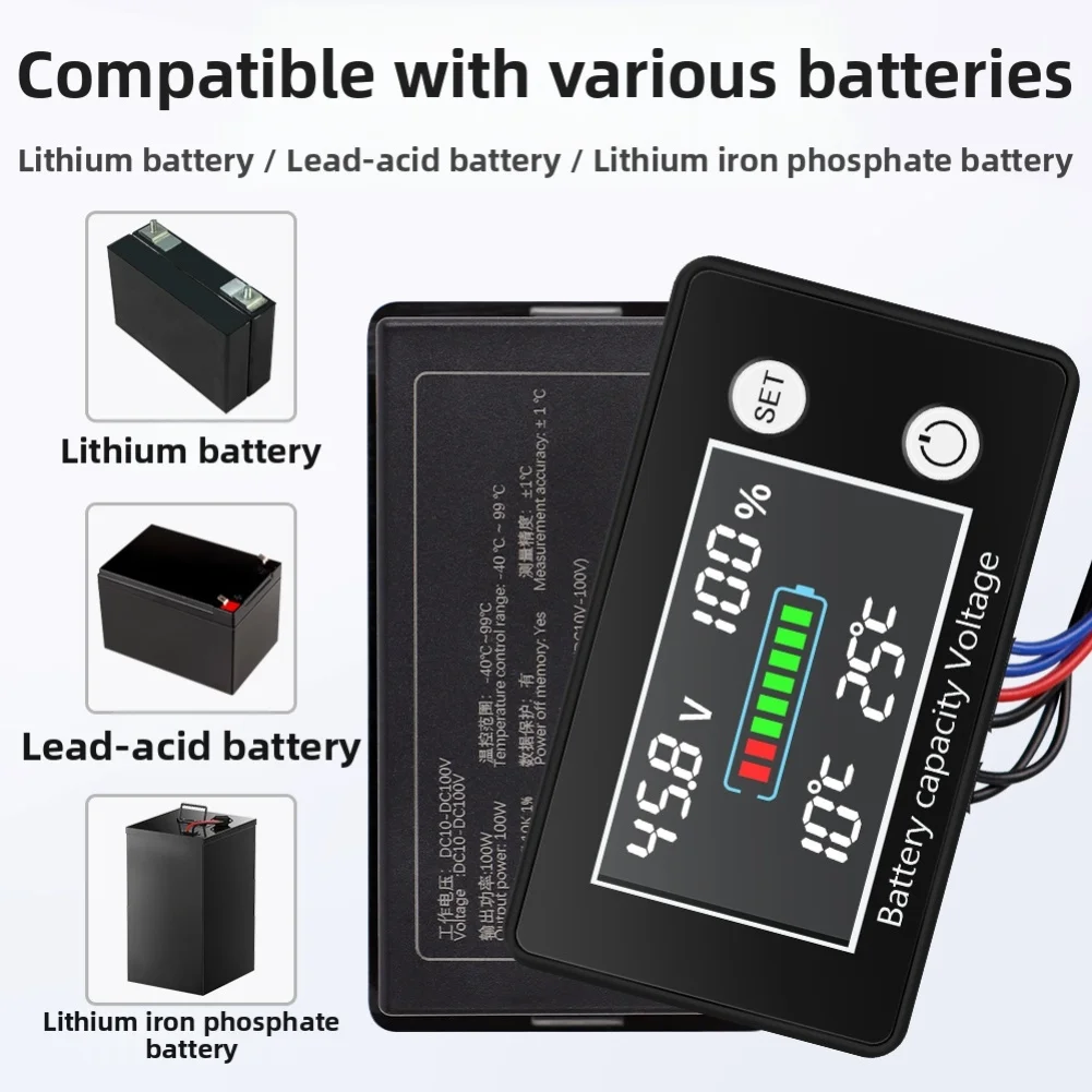 For Battery Management Battery Thermostat Cyclic Voltage Temperature Display High Voltage Alarm Cutout Dimensions 75mm*43mm*22mm
