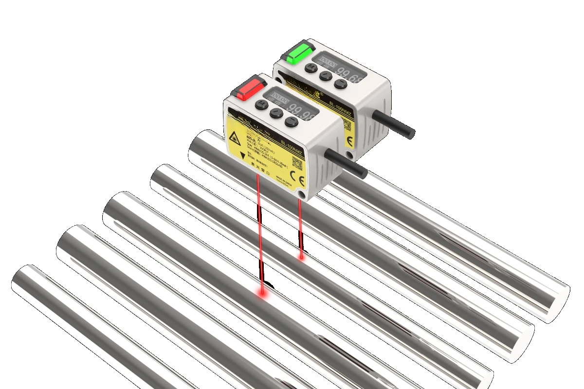 Square compact industrial automation multi-function intelligent high-speed precision laser displacement sensor, output RS485