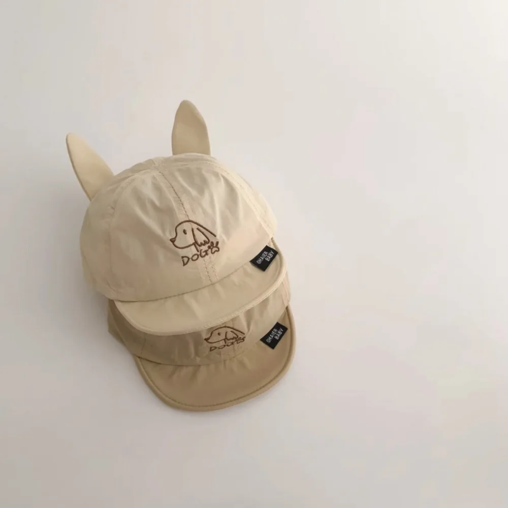 

Cute Breathable Dog Ear Peaked Cap Korean Style Quick Dry Kids Sun Protection Hat Sunscreen Streetwear Cute Puppy Sunhat Boys