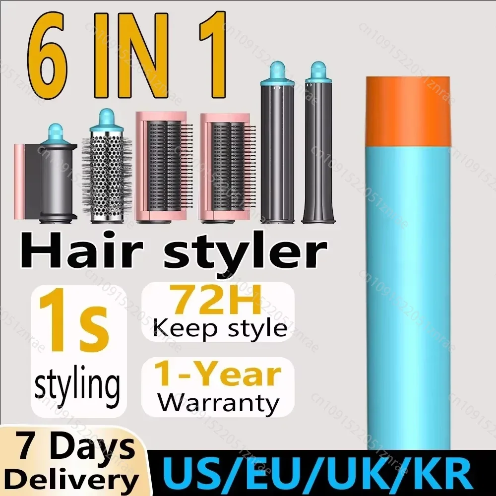 

Professional 6 In 1 Hair Dryer Curling Iron Hair Straightener Styling Tool Hot Comb Set Negative Ions Mutli-Styler Negative Ions
