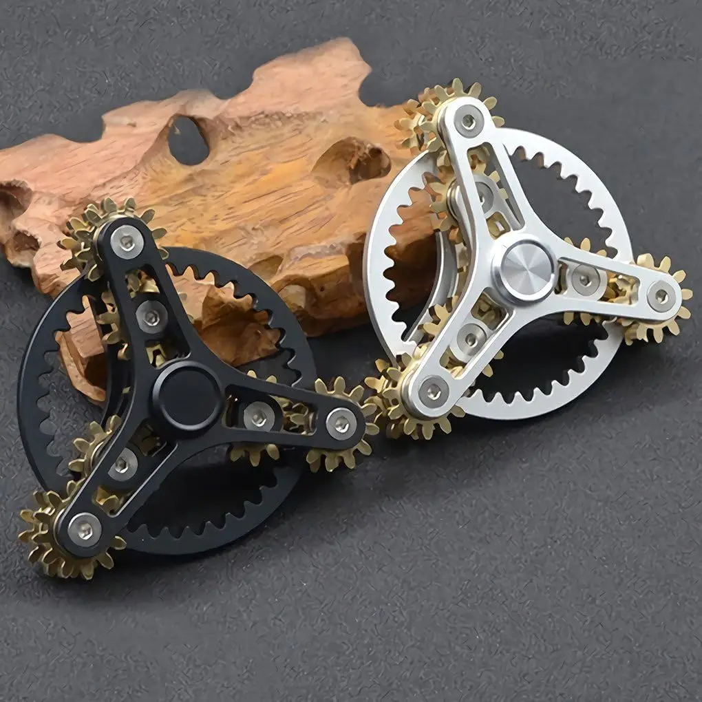 النحاس النقي تململ سبينر التروس الربط تململ الدوران لعبة معدنية لتقوم بها بنفسك اليد سبينر يدور وقت طويل EDC التركيز التأمل كسر سيئة Ha #2