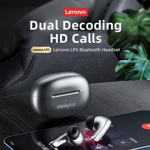 Imagen 2 del producto Choice Lenovo LP5 auriculares inalámbricos con Bluetooth, auriculares de música HiFi, Auriculares deportivos impermeables con micrófono, auriculares de negocios