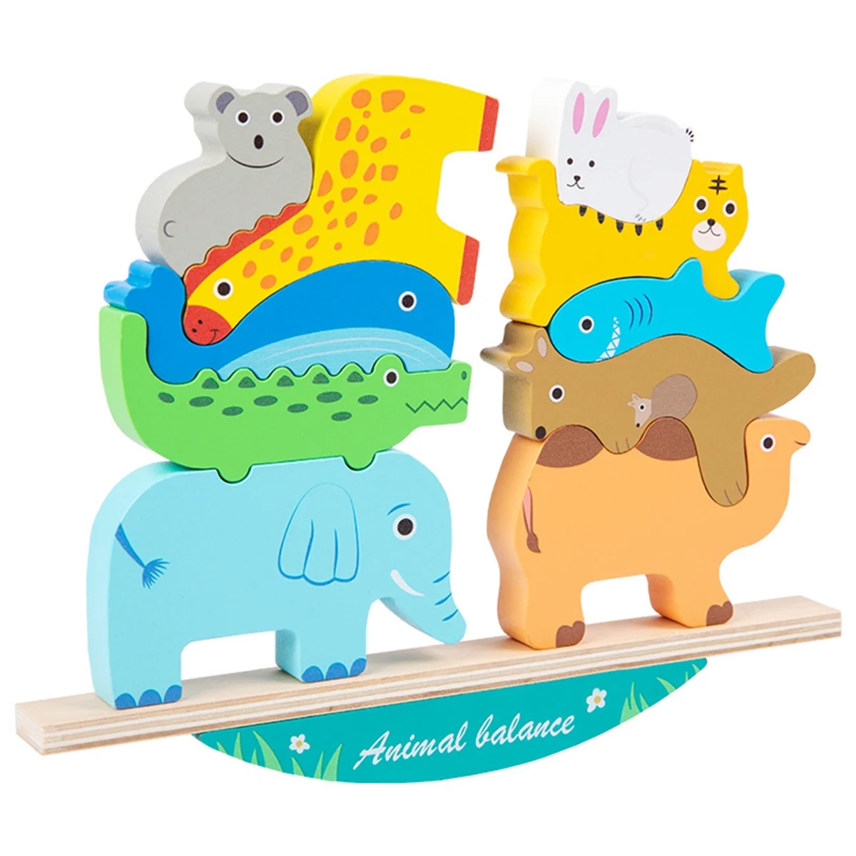 Boys Girls Wooden Animal Blocks Stacking Toy Kids Birthday for Boy Girl Age 2-6 Educational Toys Fine Motor Balance Game