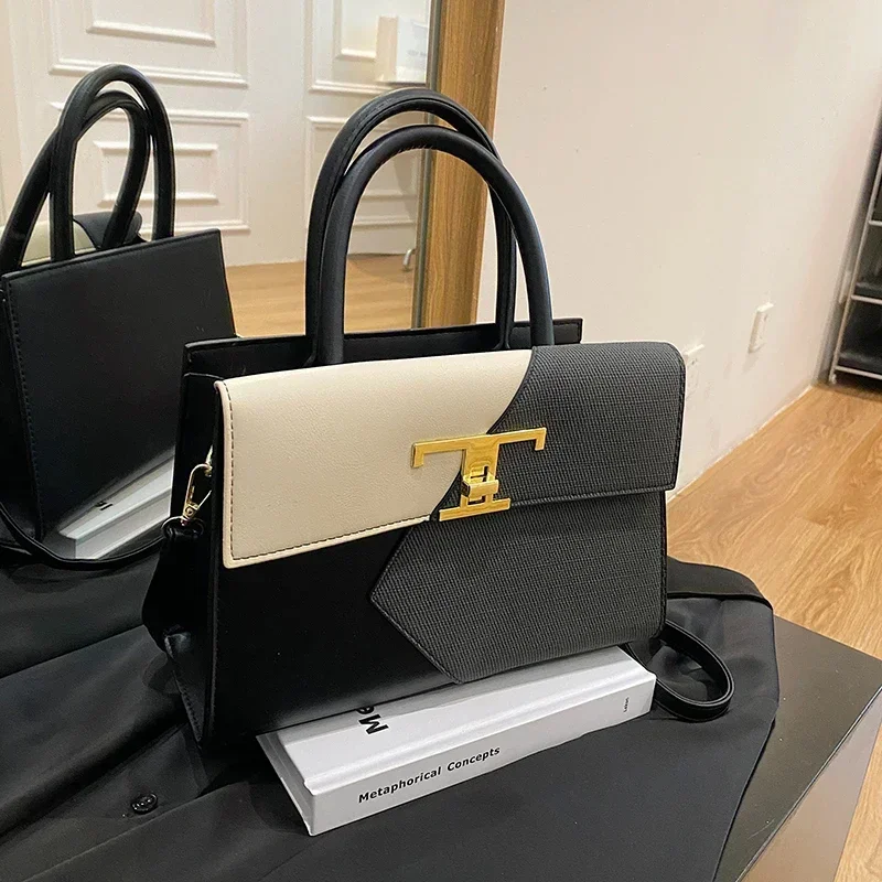 

2025 Fashionable Solid Color Commuter Crossbody Bag - Luxury Leather Tote With Minimalist Vintage Parisian Charm