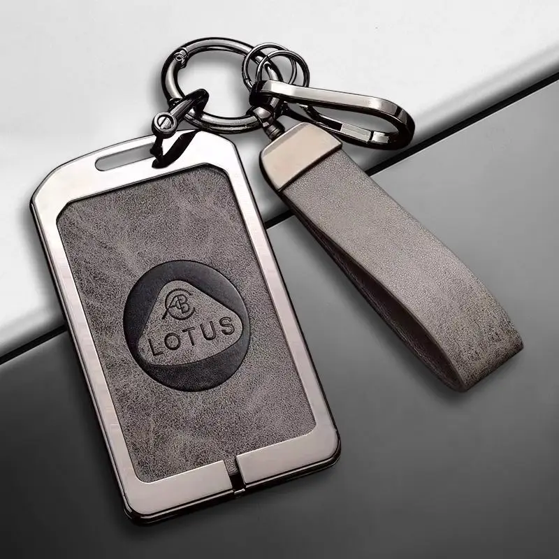 Zinc Alloy Car Key Case for Lotus Eletre Emeya Evija NFC Remote Protection Cover Bag Shell Keychain Ring Holder Fob Accessories