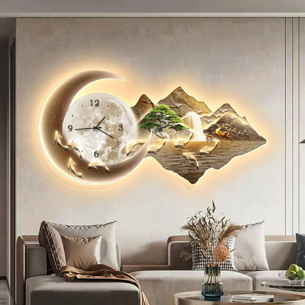 

Luminous Nordic Wall Clocks Stylish Metal Art Unique Home Decor Clock For Kids Room Aesthetic Interior Accessories Perfect Gift