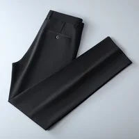 Men's lightweight business casual pants with micro elasticitymen's quick drying pantsnew straight leg office black deep bluepant 6