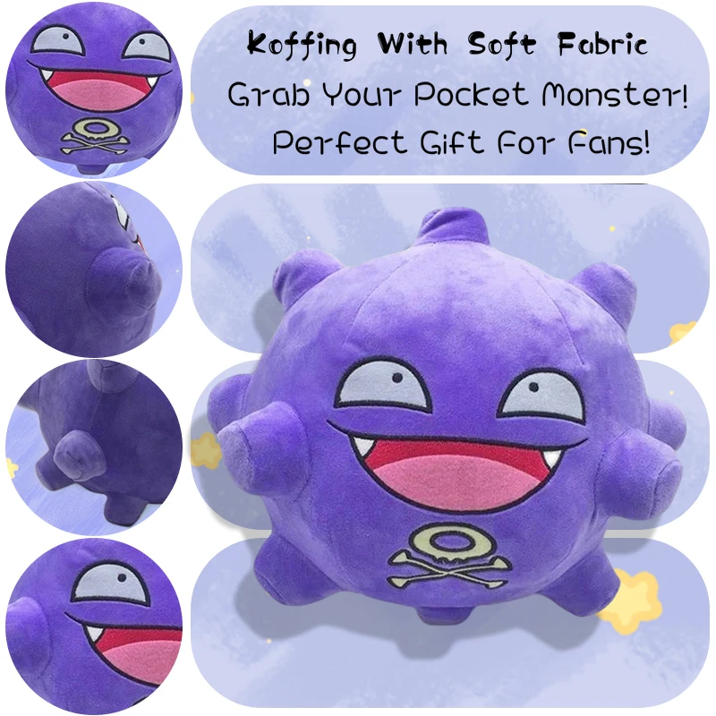 

Плюшевая игрушка Pokemon Koffing Weezing Koffing, мягкая мягкая игрушка Pokémon, персонаж аниме, кукла Koffing, детская коллекция подарков на день рождения