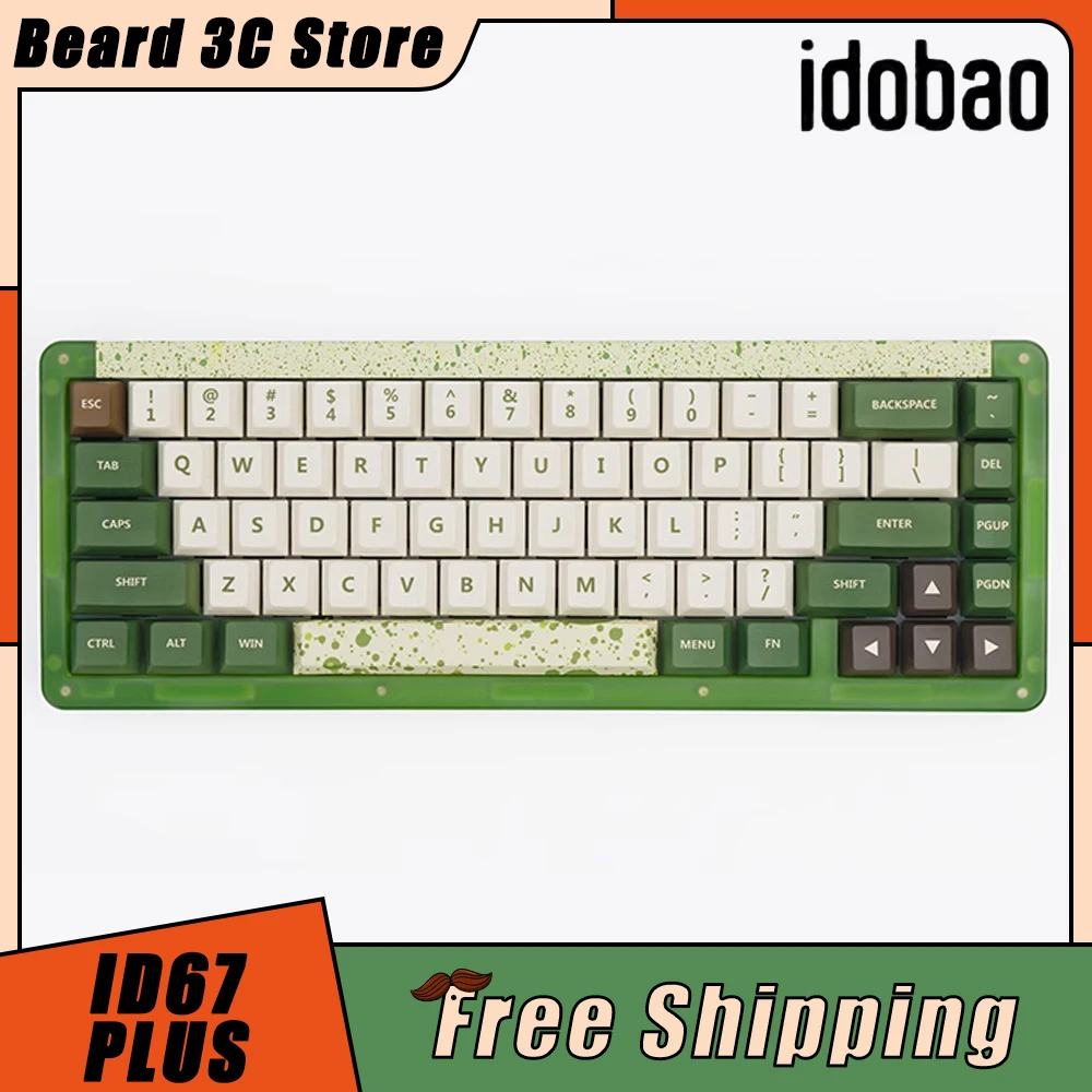 

Idobao ID67PLUS Mechanical Keyboard Three Mode Customized Wireless Gaming Keyboard Keyboard Backlight RGB Hotswap PC Accessories