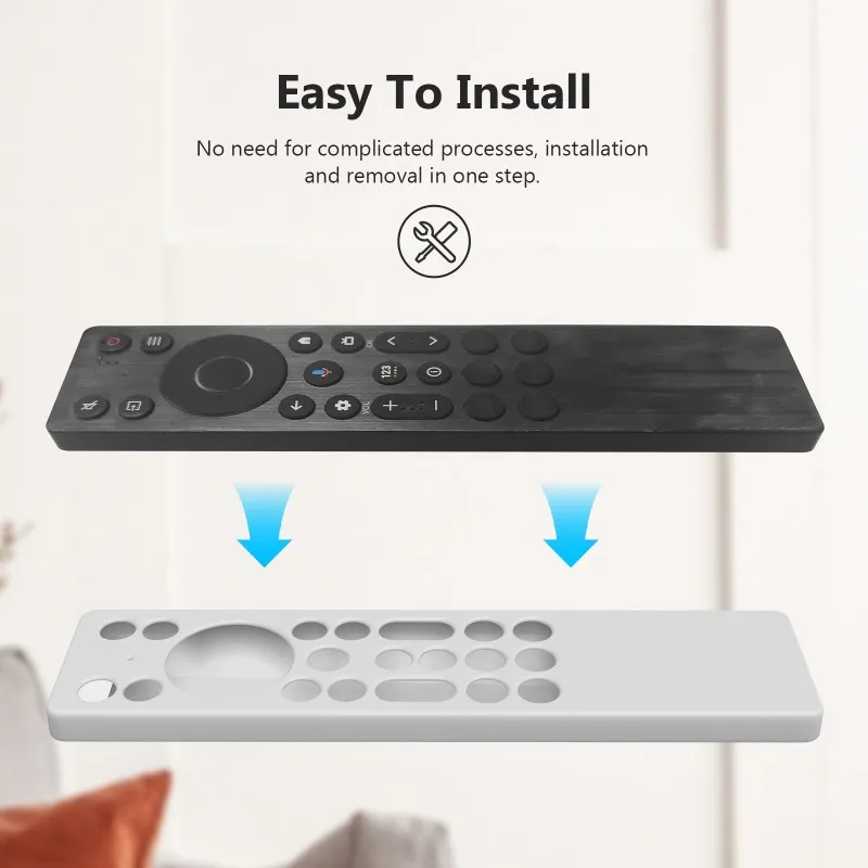 ABKN Silicone Protective Case for TCL RC923A/RC813A TV Remote, Anti-Scratch Waterproof Drop-Proof RC Cover with Lanyard