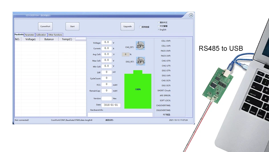 Moduł Qucc RS485 do inteligentnego bms z portem UART RS485