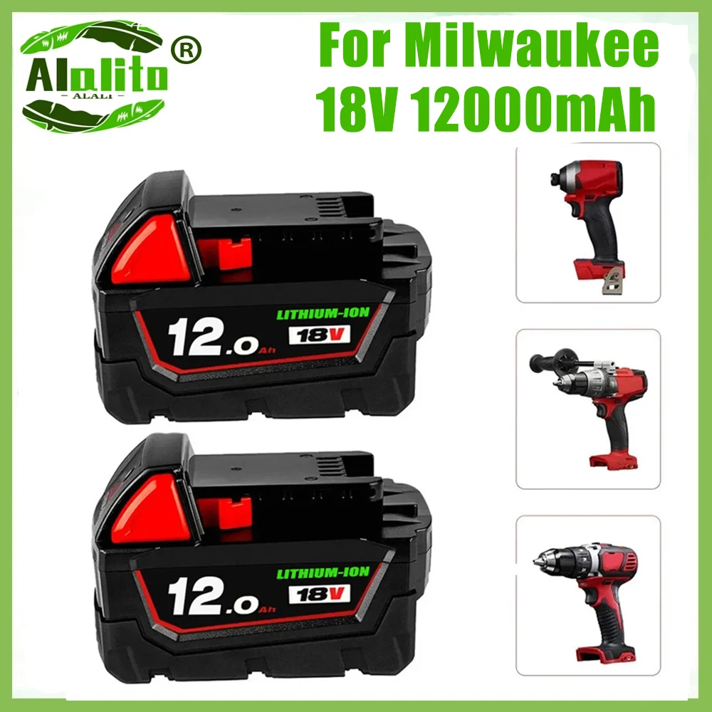 

Rechargeable Batteries For Milwaukee M18B5 XC Lithium ION Battery 18v 12.0/9.0/6.0Ah battery charger For Milwaukee M18 12V~18V