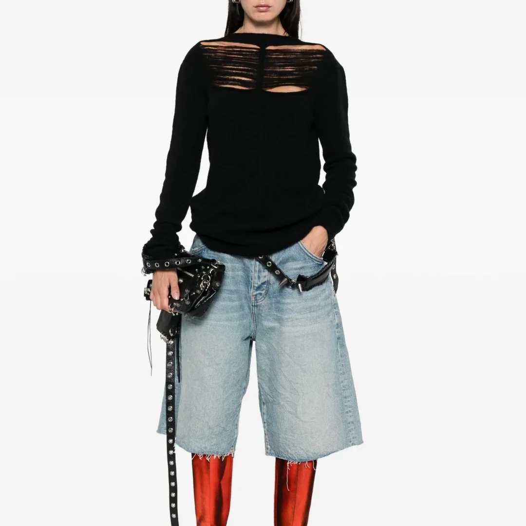 

Модная женская рубашка 202, эластичный корсет, выдалбливают, кисточка, женский свитер, пуловер, новый высококачественный топ Y2K, бюстгальтер-футболка