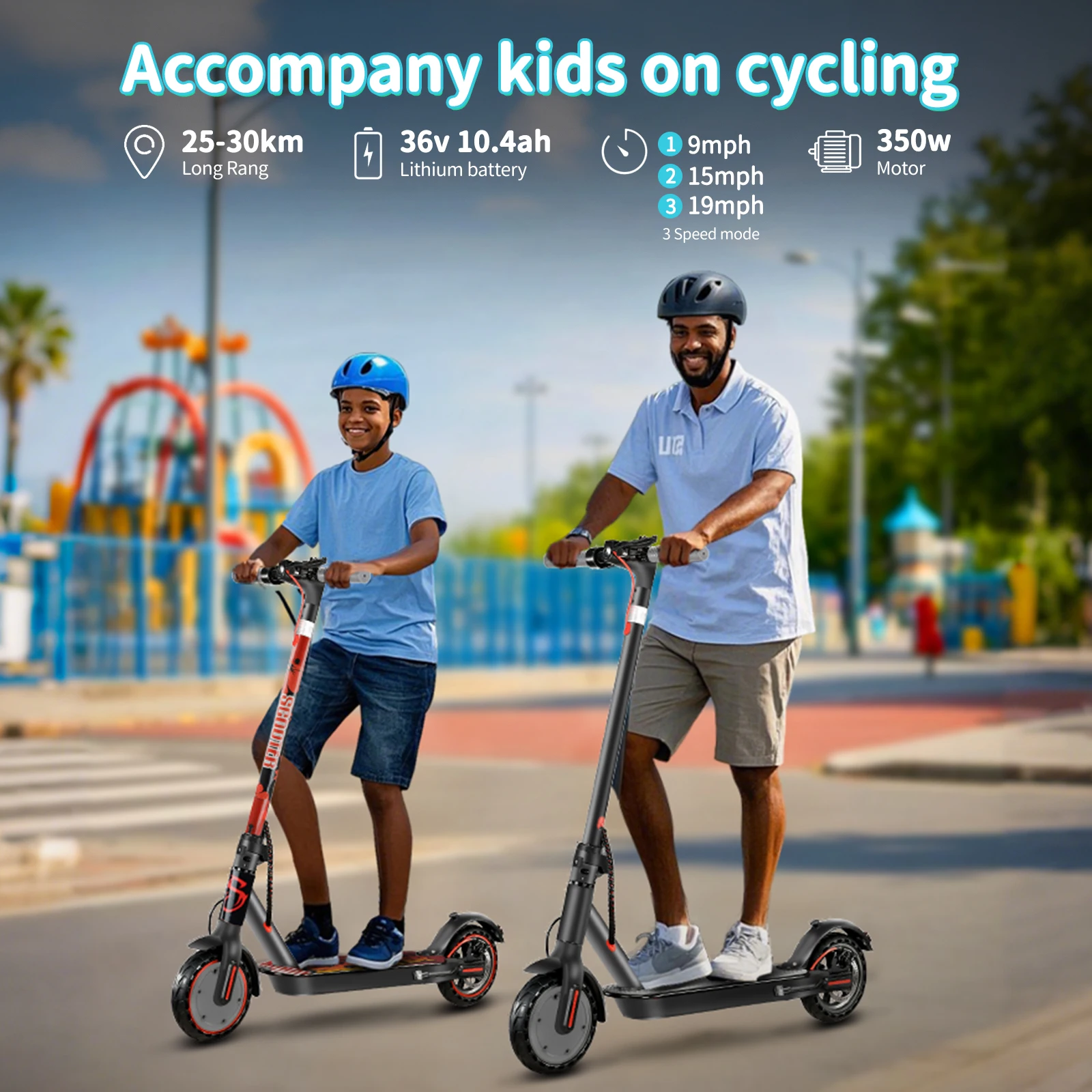 Amerikaanse voorraad elektrische scooter voor kinderen, 8,5 inch opvouwbaar skateboard dubbel remsysteem met APP-snelheid ​ ​ Verstelbare buitenspeelgoedgif
