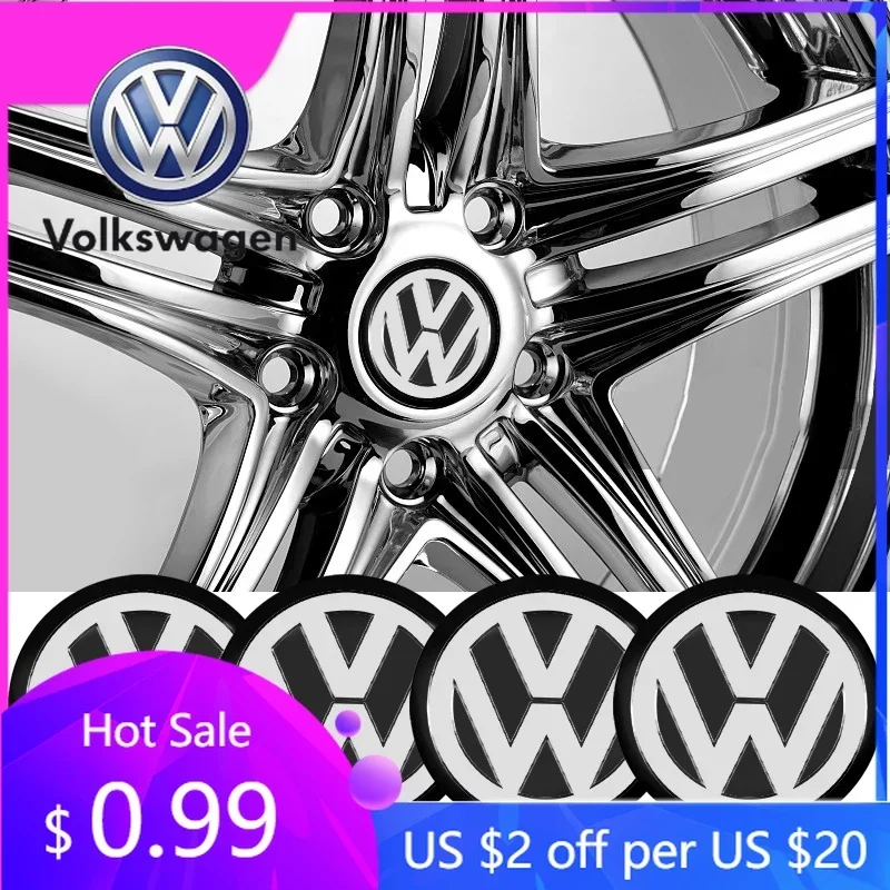 

For VW Volkswagen Jetta MK5 Golf 56MM Car Wheel Center Hub Cap Emblem Wheel 3D Sticker For Volkswagen Golf-7 4 5 6 CC T-ROC Shar