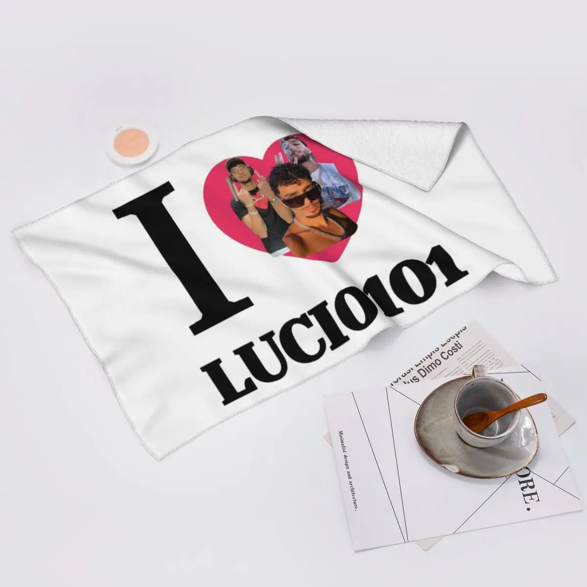 Custom I Love Lucio101 Soft Face Towel Quick Dry Pool Bath Cotton Towels Breathable