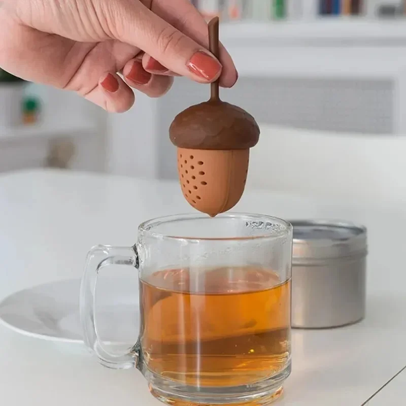 1Pcs Portable Silicone Herbal Filter Acorn Shape Tea Tools Tea Bag Strainer Tea Infuser Gadgets Teaware Kitchen Accessories