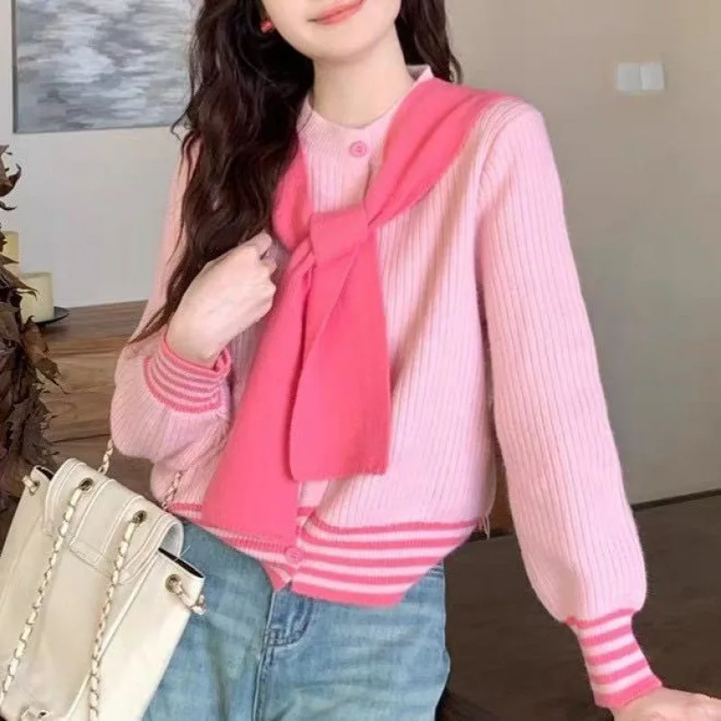 سترات نسائية سترات معاطف شال سترات كم كامل Y2k ملابس الشارع أنيقة متماسكة مفتوحة ستيث خريف شتاء 2025