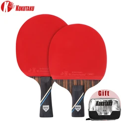 KOKUTAKU Professional Table Tennis Racket Bat Paddle Set Pimples in Rubber ITTF Approved 4/5/6 Star Ping Pong Racket with Bag