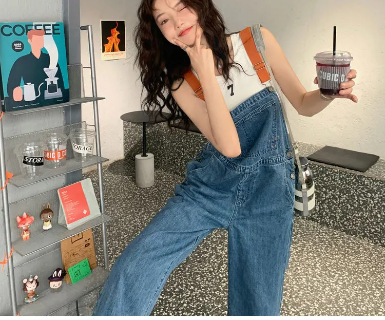 جمبسوت من قماش الدنيم للسيدات أنحف على الجدران، طيات متصلة شابة، مجموعة Allinone رائعة قابلة للغسل