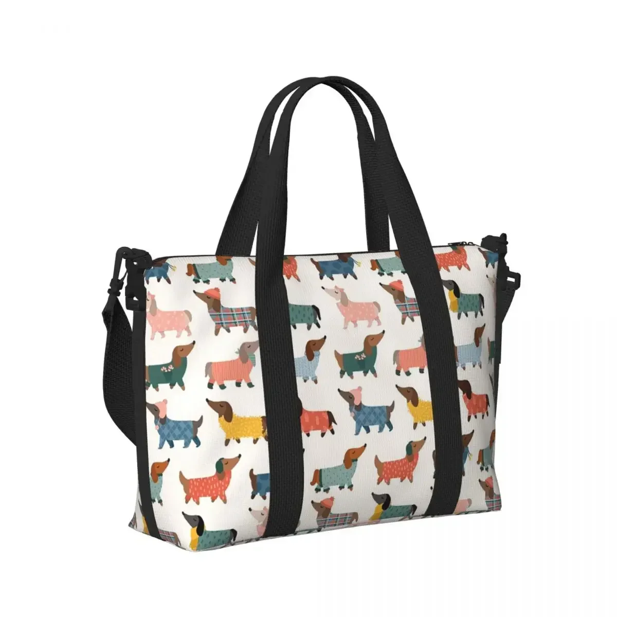 Dachshund Beach Travel Bag Large Capacity Tote Bags for Gym Sport Women Shopping Duffle Shoulder Bag