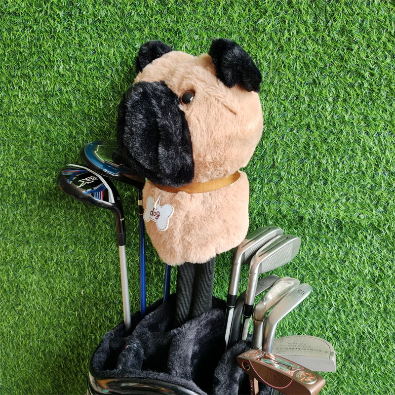 Golf Pug Driver Headcover Plush Dog Golf Club 460cc Wood Head Cover Drop Shipping