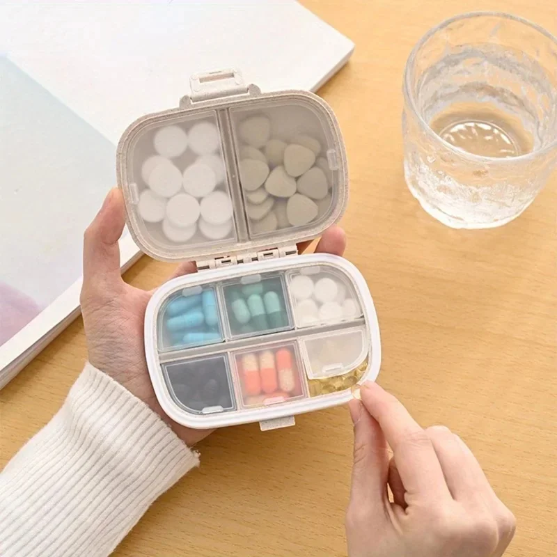 1/2/3/4Pcs Portable Travel Pill Box Medicine And Vitamin Compartment Fits In Pocket Or Purse