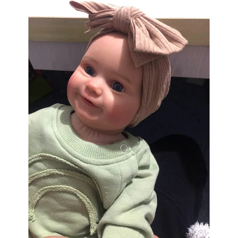 50CM Reborn Baby Doll Newborn Girl Baby Lifelike Real Soft Touch Maddie with Hand-Rooted Hair High Quality Handmade Art Doll