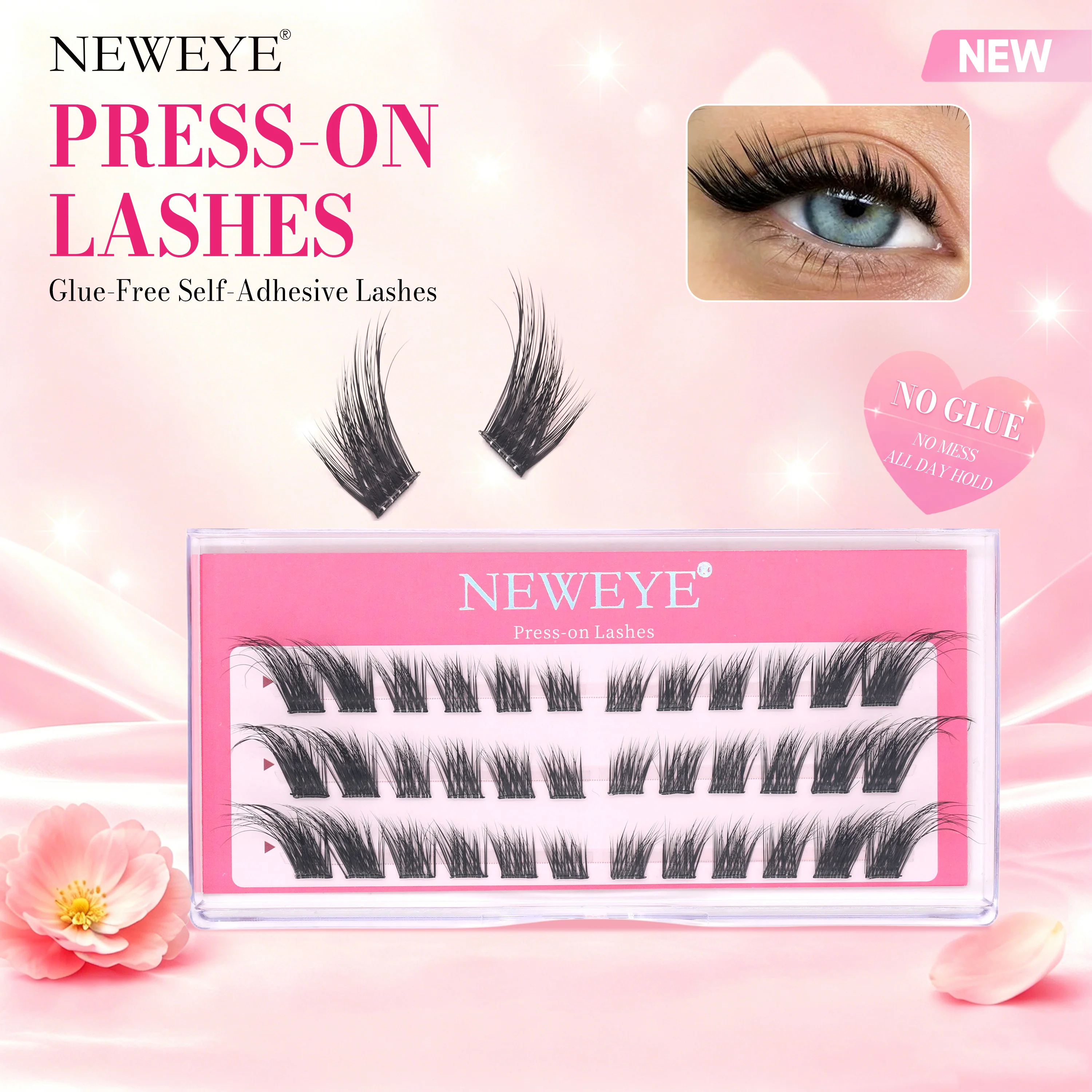 8-16mm Glue Free Self Adhesive DIY Eyelashes Extension 36 Clusters Reusable 2-3times Thick And Long Style Cosplay Eyelash Makeup