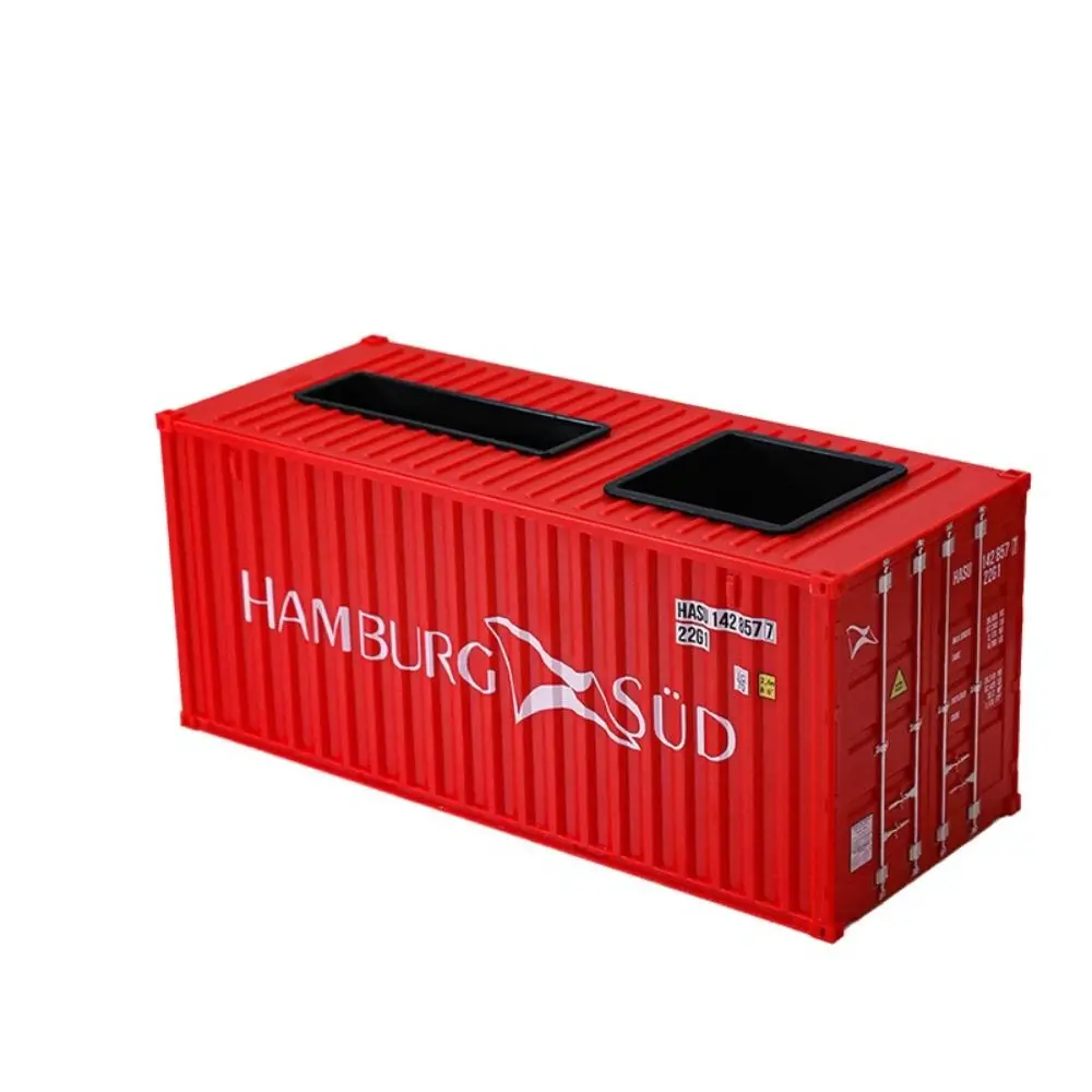 Ornaments 1:24 Shipping Container Creative Pen Holder Desktop Stationery Storage Box Decorative Business Card Organizer