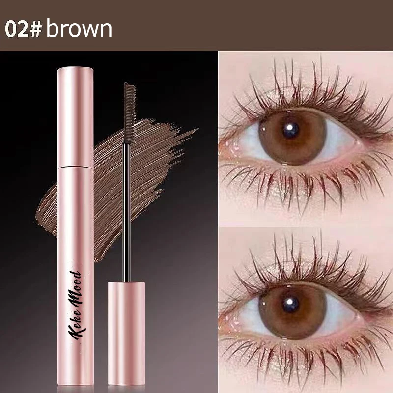 Silk fiber matte eye black superfine brush eyelash extension waterproof quick dry brown black mascara curling cream