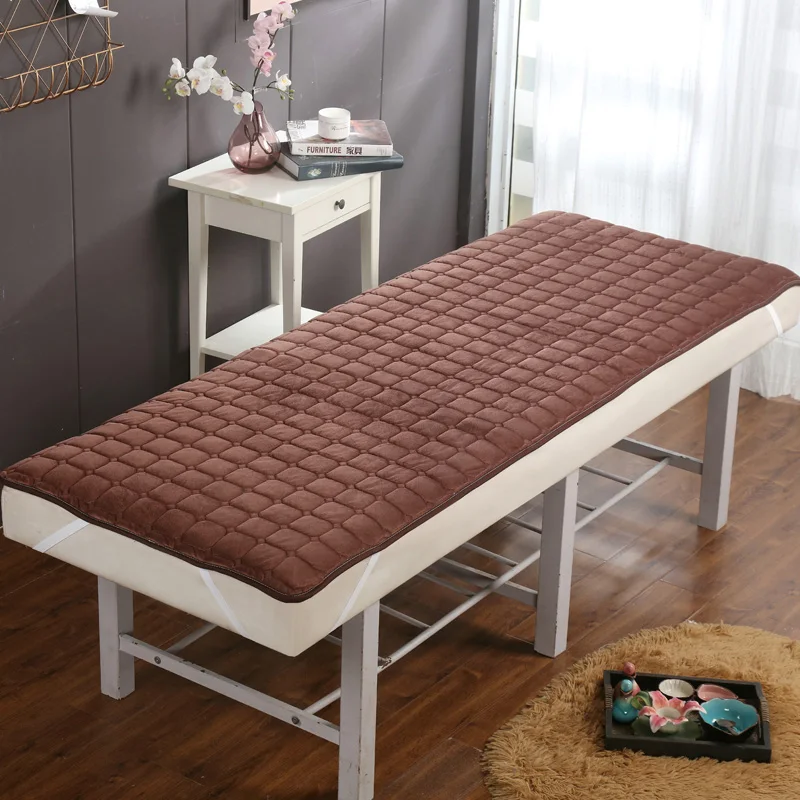 Winter Beauty Salon Anti-skid Bed Mattress, Crystal Velvet Warm Thickened Massage Bed Cover Bed Sheet With/no Hole for Salons