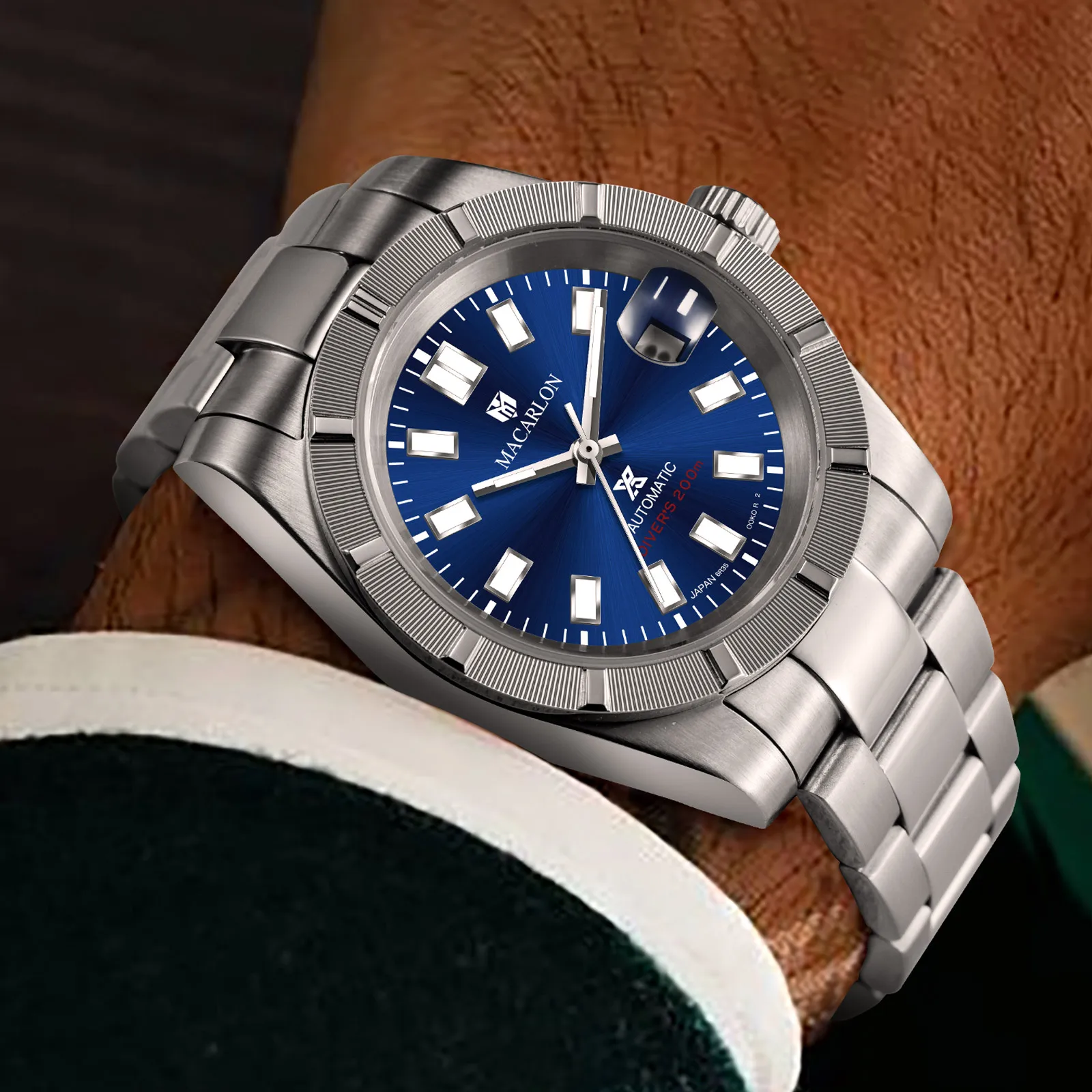 

Мужские механические часы MACARLON Design 2026 New NH35, 38 мм, с сапфировым стеклом, светящимися элементами, из нержавеющей стали, водонепроницаемые до 200 м, автоматические