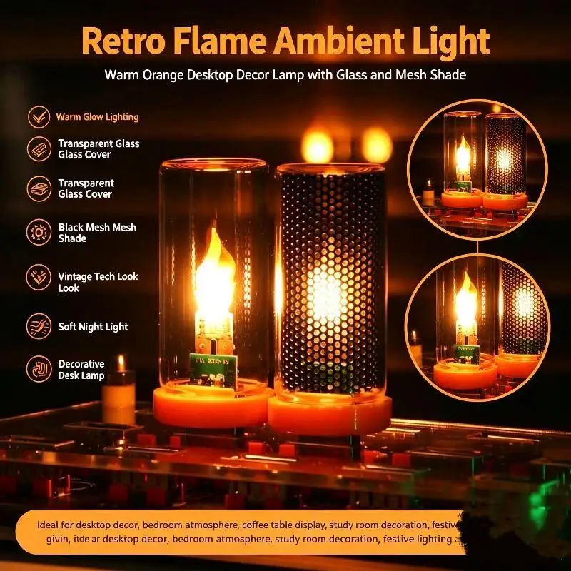 Blow Control Flashing Candle Light LED USB Flame Filament Frosted Clear Glass Night Light for Car Home Room Laptop PC Decoratio