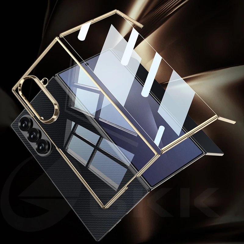 

For Samsung Galaxy Z Trifold Case Ultra-thin Clear Plating Edge Screen Glass Protective Plastic Cover For Galaxy Z Trifold Case