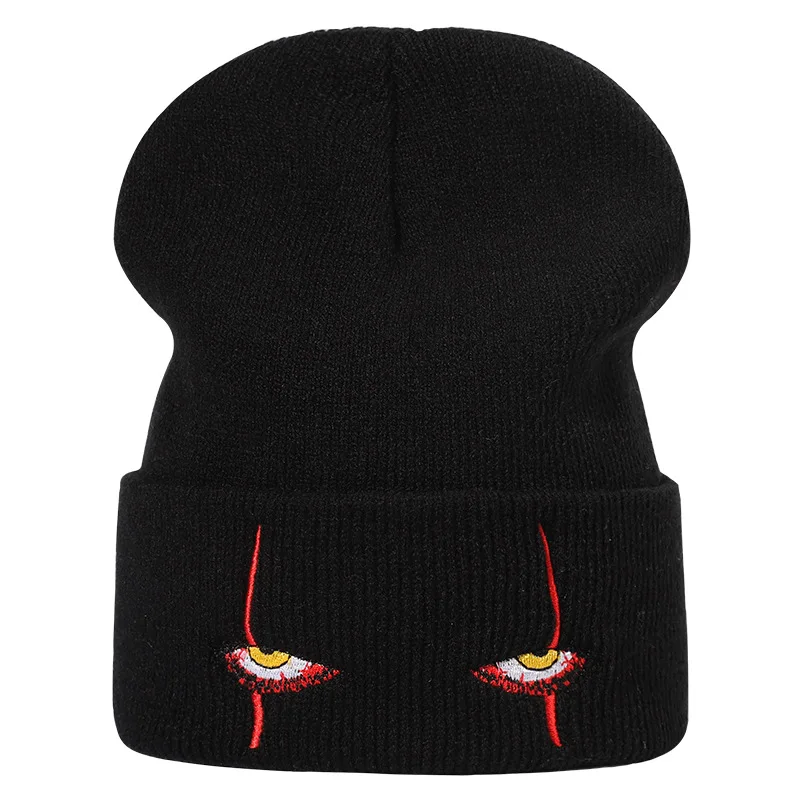 Winter Beanie Pullover Hat Women\'s Knitted Hat Embroidered Skullies Hat Cap Men Autumn Warm Ski Bonnets Unisex Cuffed Skull Caps