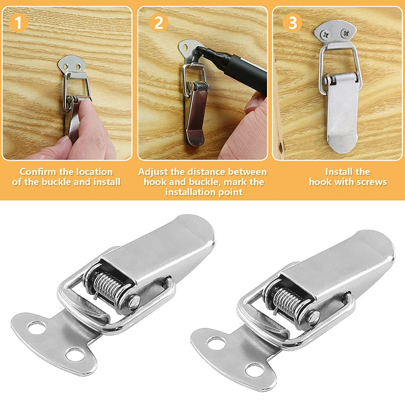 4PCS Toggle Chiusure Morsetto caricato a molla Clip Case Box Latch Catch Toggle Tensione Blocco Leva Chiusura Chiusure Cassa Blocco a scatto