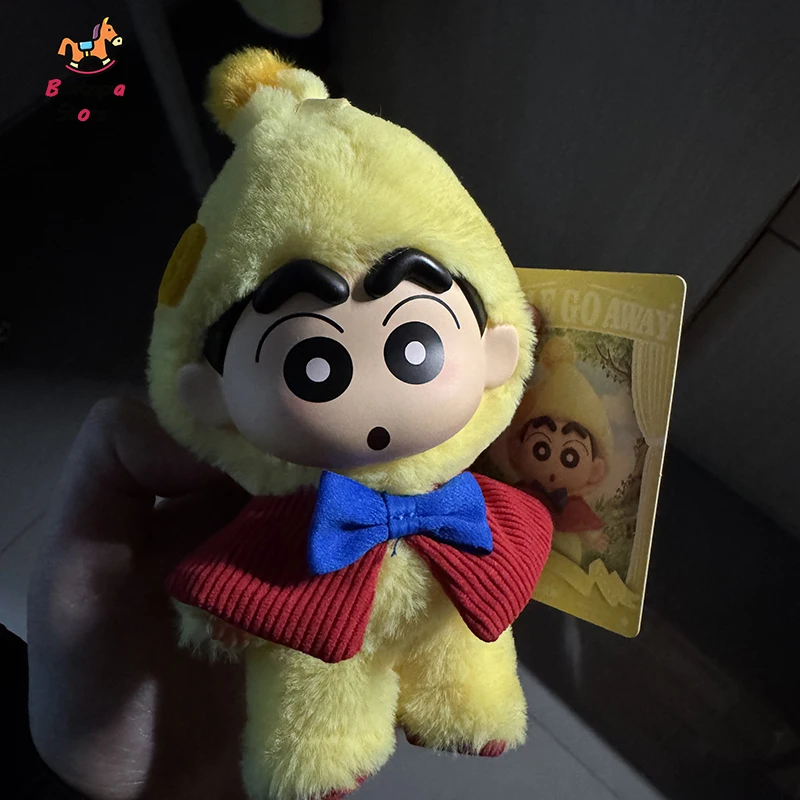 

New Officiall Crayon Shin-Chan Apple Go Away Series Vinyl Plush Blind Box Toys Bag Pendant Dolls Mystery Box Toys Gift Stock