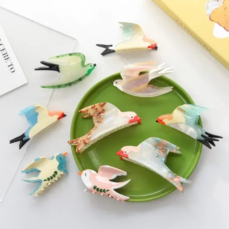 Cute Spring Swallow Series Hair Claw Cartoon Bird Swallow Crab Hair Clips Hairpin Headwear for Women Girls Hair Accessories