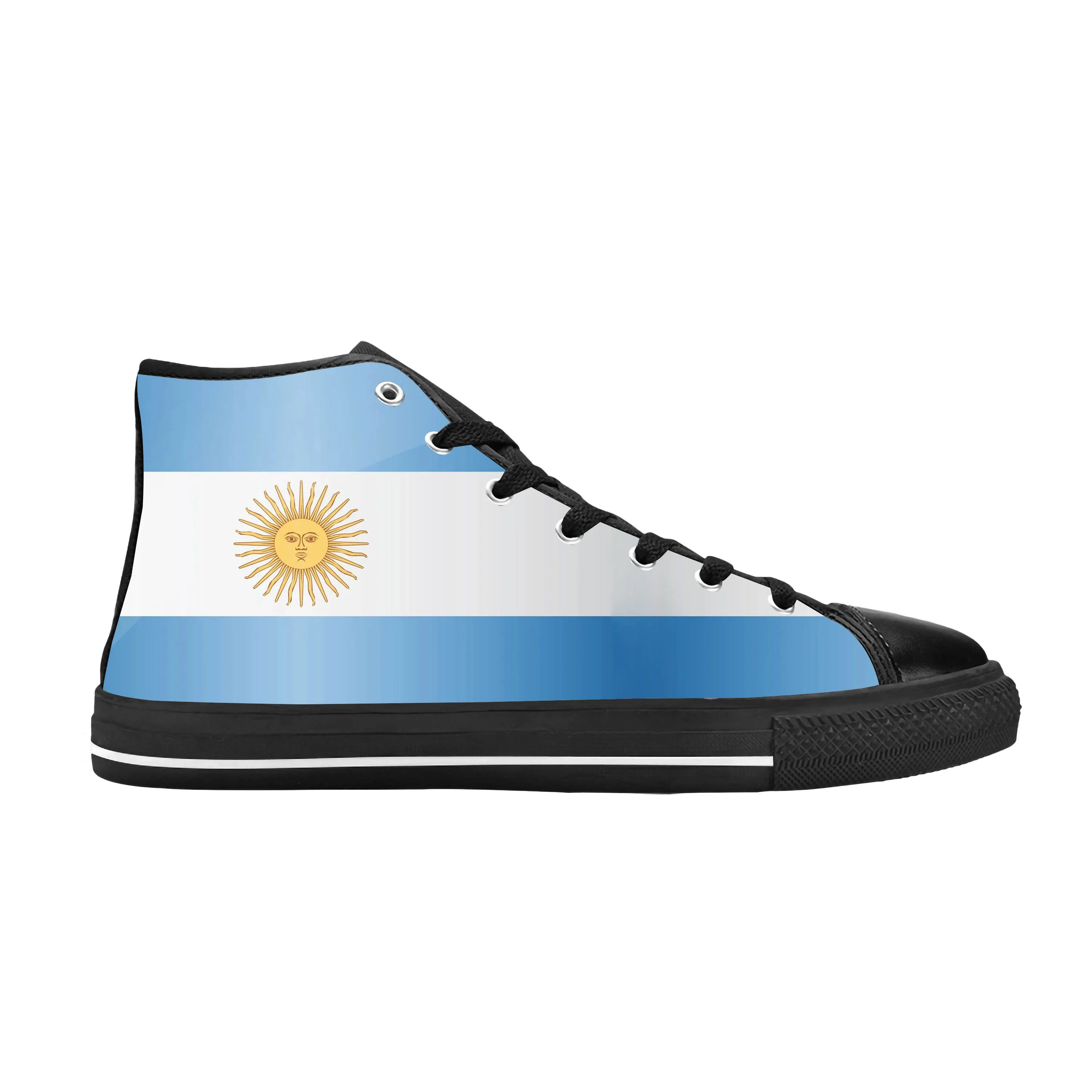 Argentina Flag Argentinian Patriotic Pride Funny Casual Cloth Shoes High Top Comfortable Breathable 3D Print Men Women Sneakers