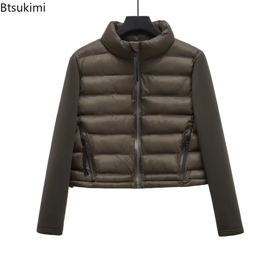 Cappotto da giacca patchwork in tinta unita moda donna autunno inverno Cappotto da donna in cotone caldo con risvolto in piedi vintage Giacca per il tempo libero