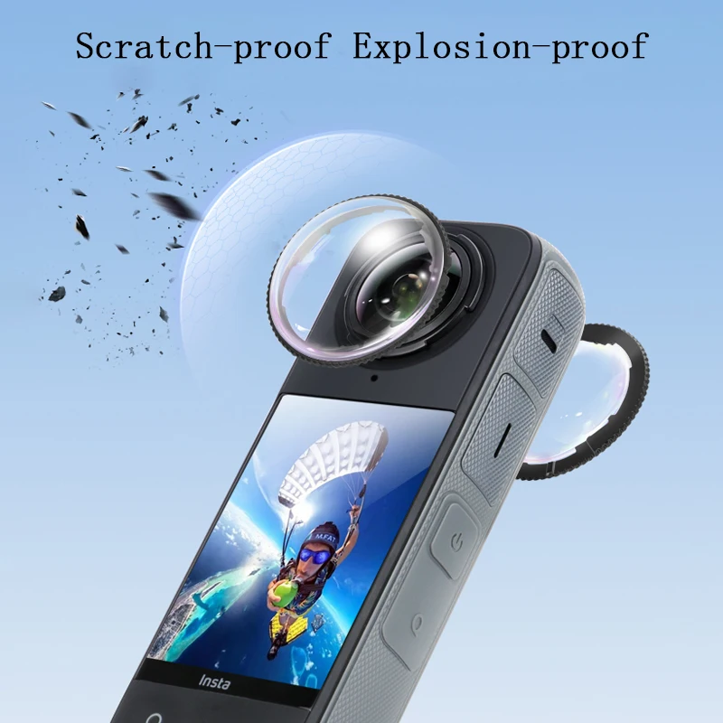 Hochwertige Objektivschutzvorrichtungen für Insta 360 X6 X5 X4 Kunststoff / Glas Standard-Objektivschutzabdeckung für Insta360 X5 4 X6 Zubehör – Detail 4