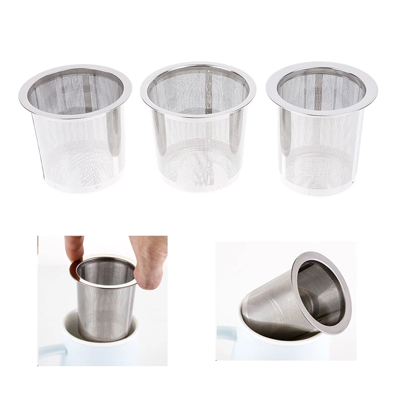 1Pcs Reusable Stainless Steel Tea Infuser Silver Mesh Kitchen Accessories Filter Tea Slag and Coffee and Other Tiny Particles