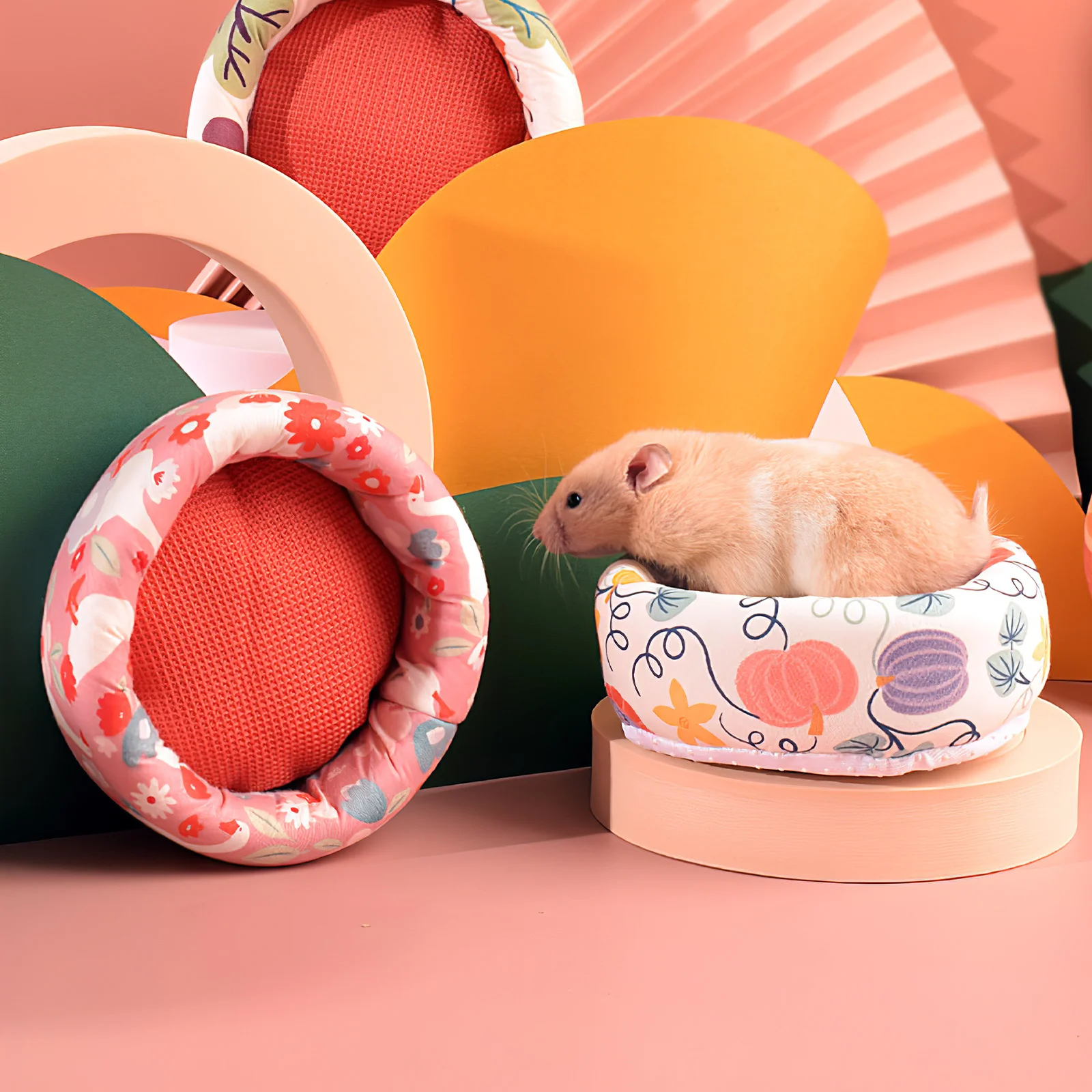 

Summer Grass Pad Sleep Nest for Hamster Small Pet Bed Cooling Mat Cotton Cage Rabbit Dog Breathable Mint Fill Safe Washable